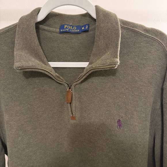 Polo Ralph Lauren Quarter-Zip Pullover Sweater Sage Green XL - Picture 3 of 6